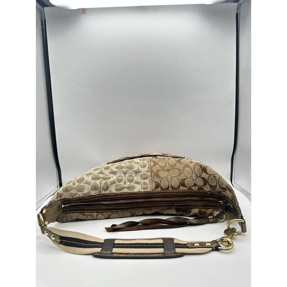 Vintage Coach Signature Patchwork Hobo Bag 10233 Y2K (2006) Gold, Beige, Brown
